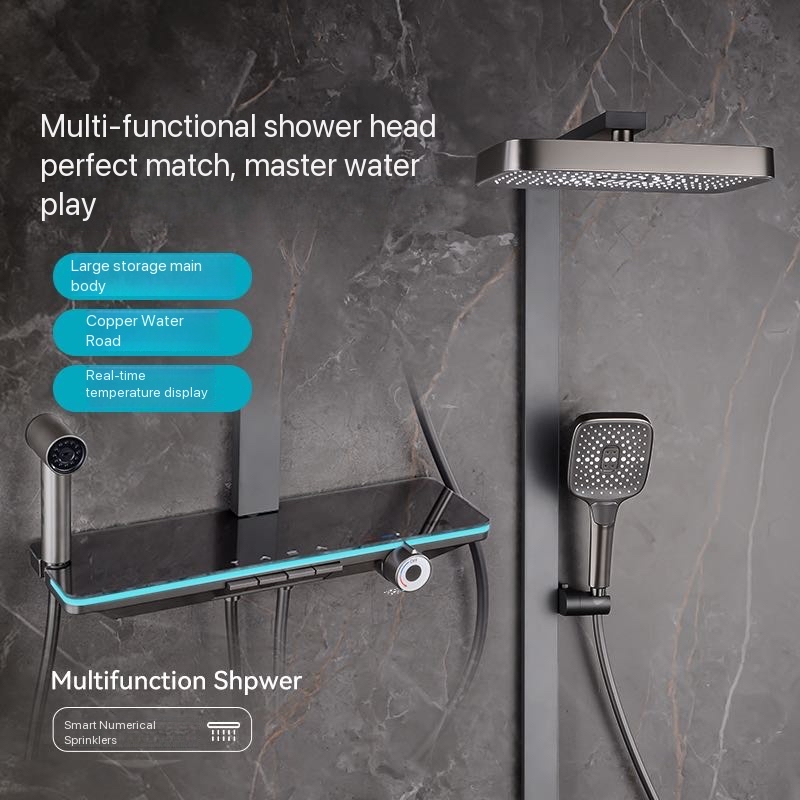 Plumbing - Ensemble complet de douche gris avec