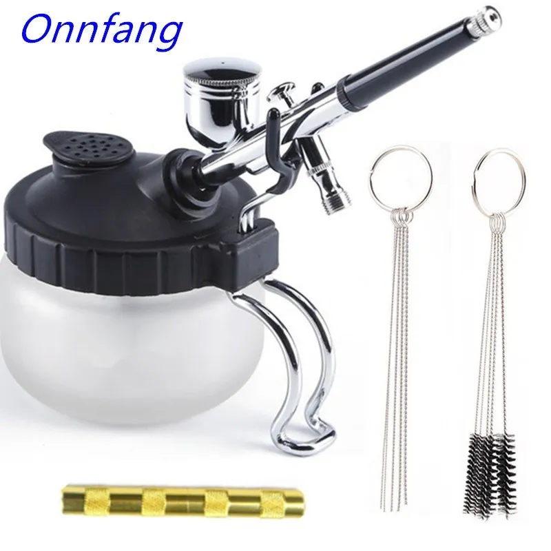 Airbrush Kit With Mini Compressor - Pot de nettoyage aérographe stabilisateur porte-bouteilles