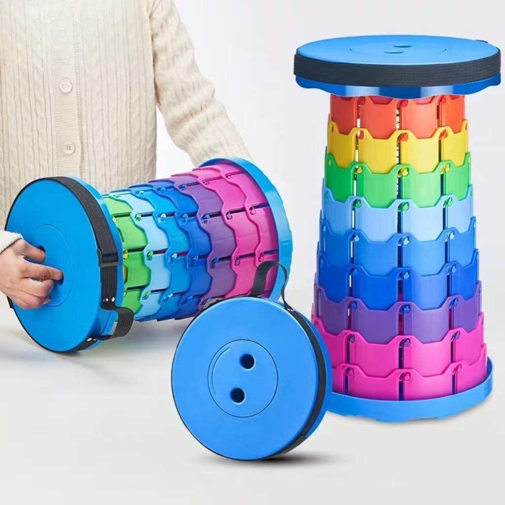 Garden Tools - Tabouret de camping télescopique arc-en-ciel, portable,