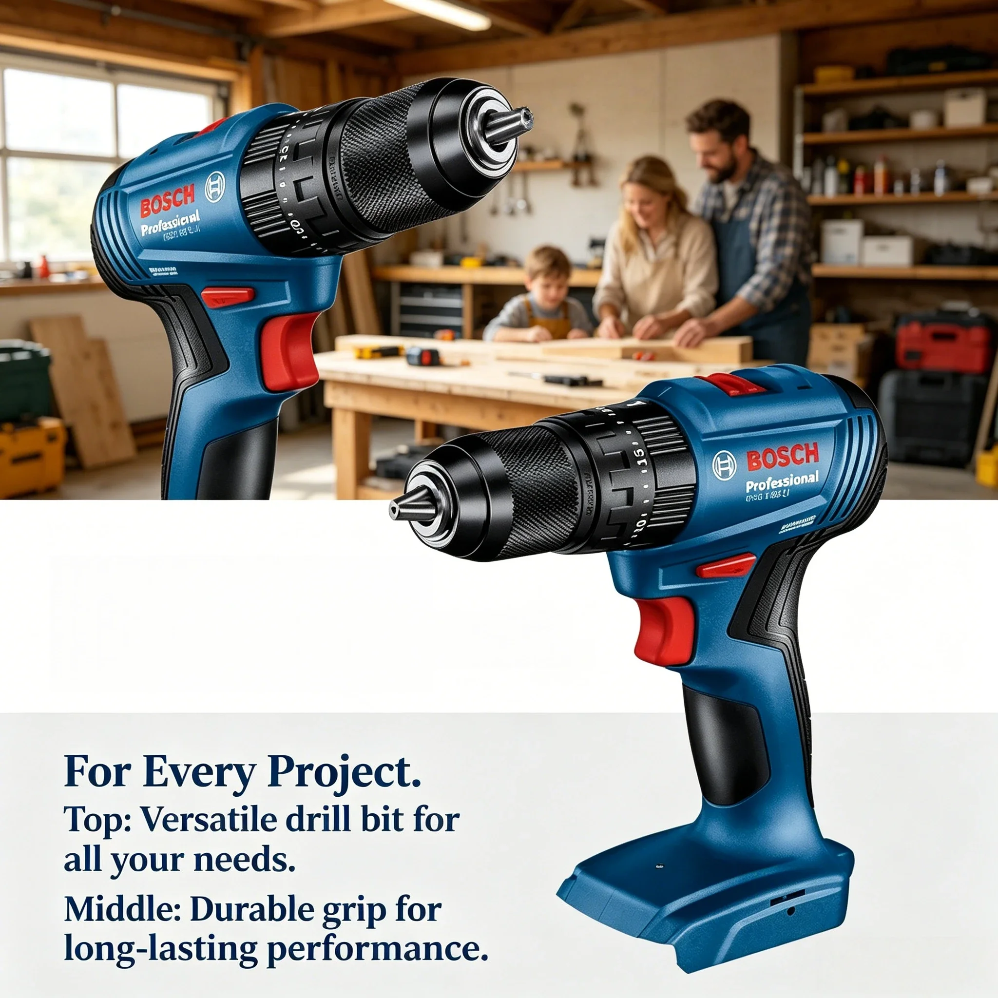 Brushless Cordless Electric Drill 18V - Perceuse à percussion sans fil Bosch