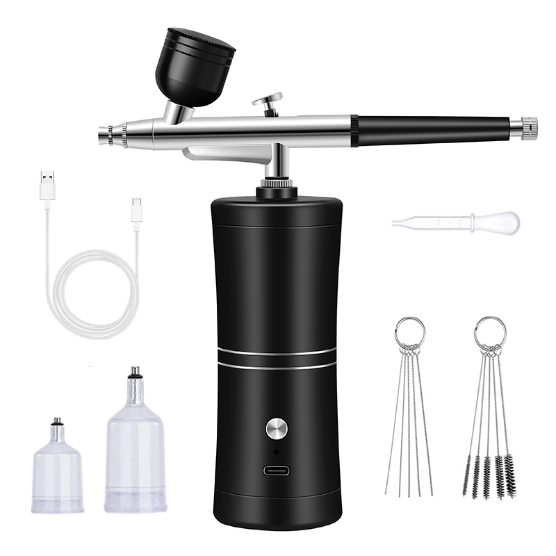Airbrush Kit With Mini Compressor - Aérographe sans fil Portable et Rechargeable,