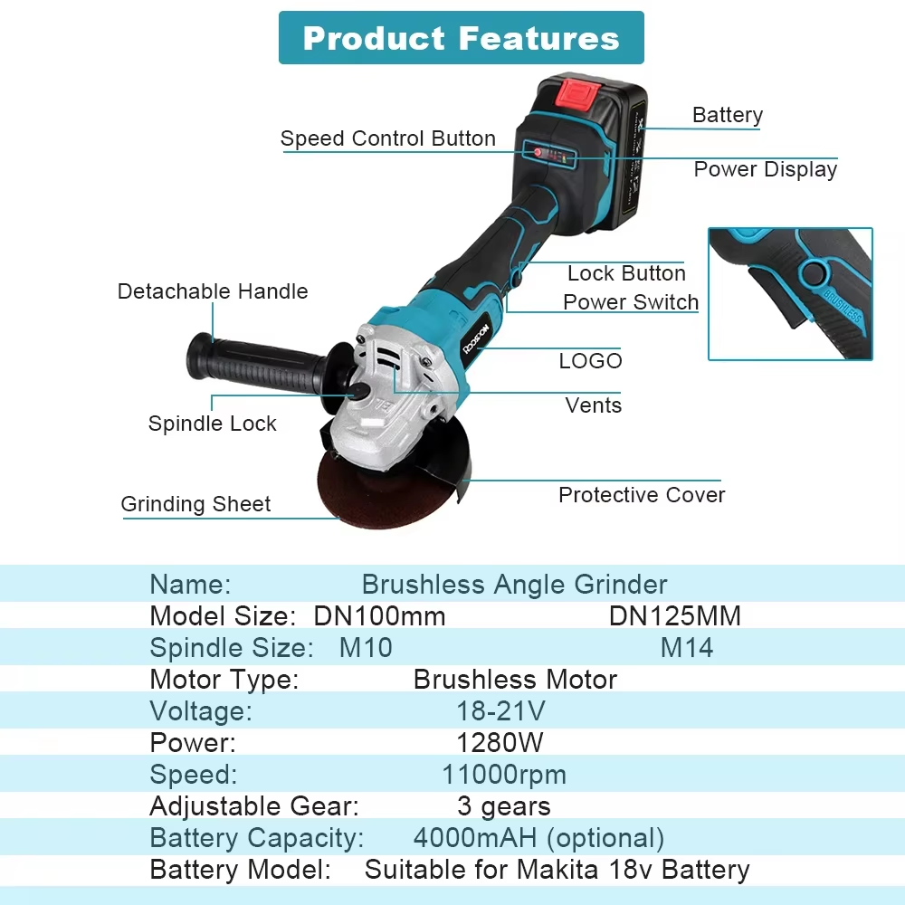 Makita – meuleuse d'angle 125/ - Brushless Angle Grinder Battery Powered avis et prix