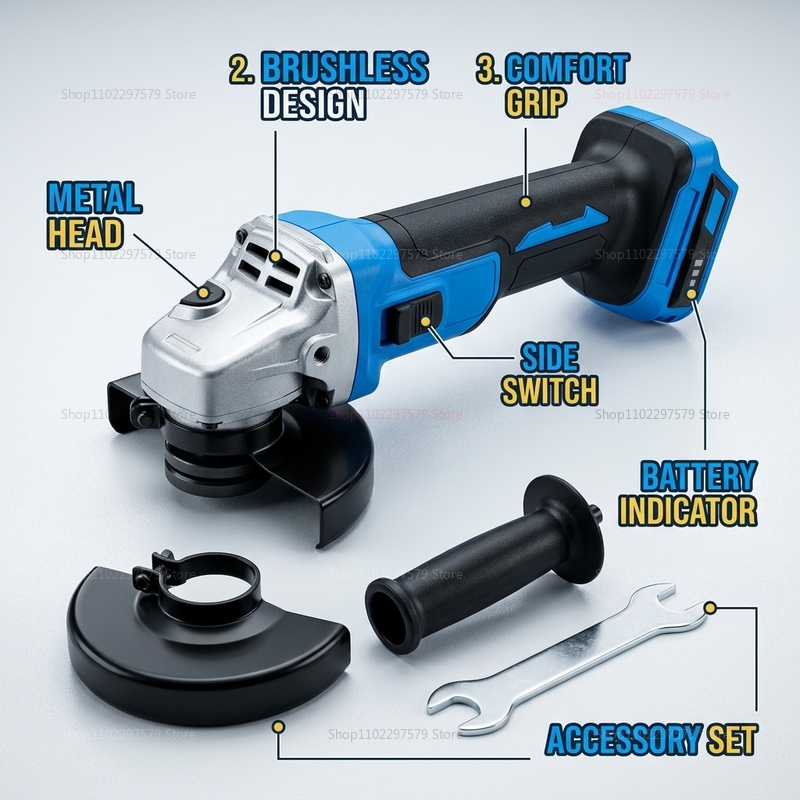 Meuleuse d'angle sans fil et s - Brushless Angle Grinder Battery Powered avis et prix